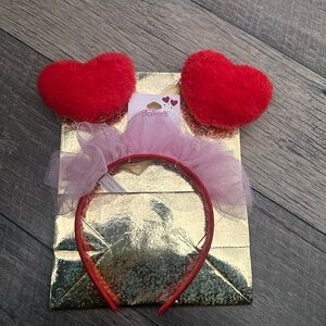 Red Heart Headband with Tulle